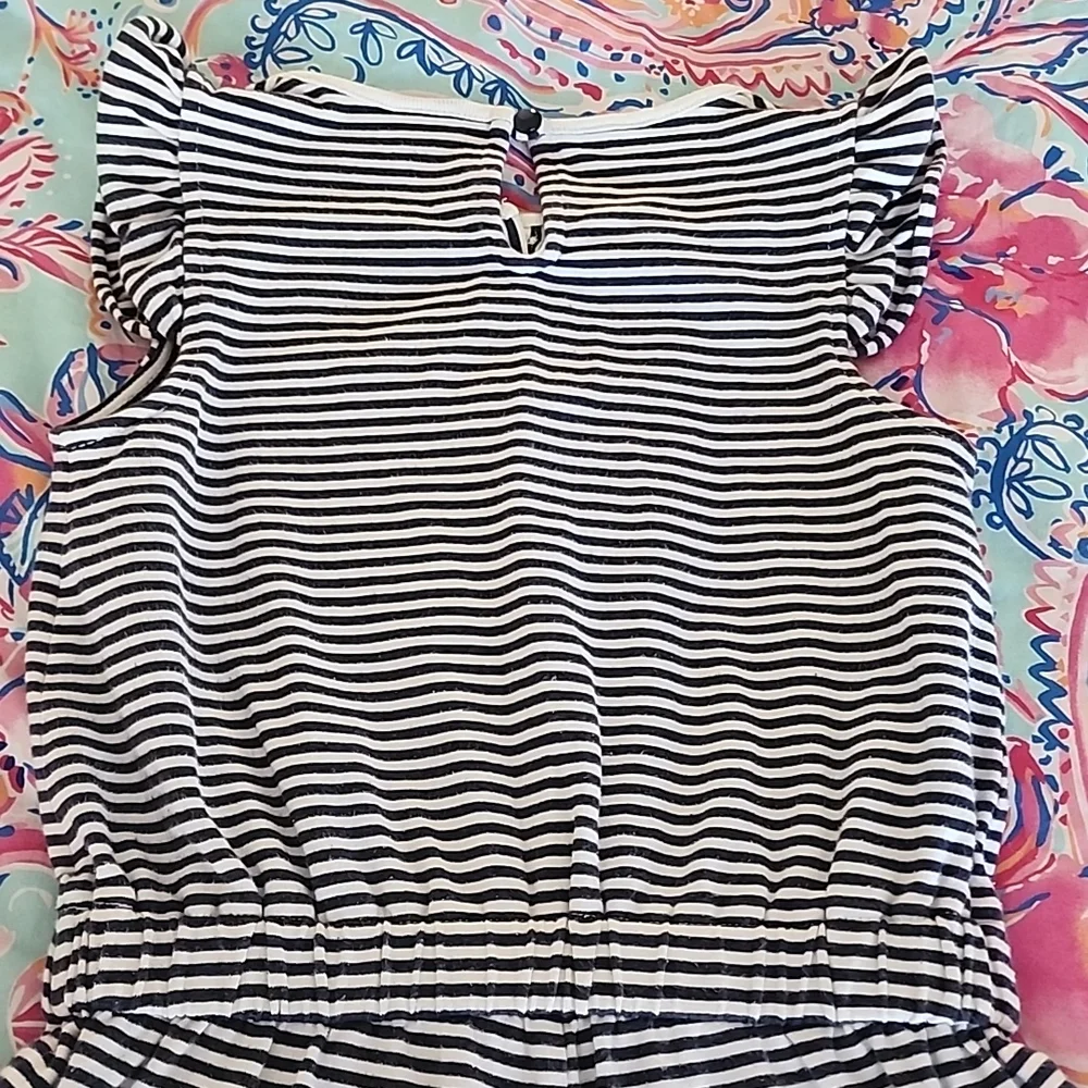 Janie and Jack 5 Romper Navy Stripe Resort Play - Picture 7 of 8